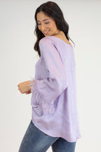 Lilac Silky Feather Top - Final Sale