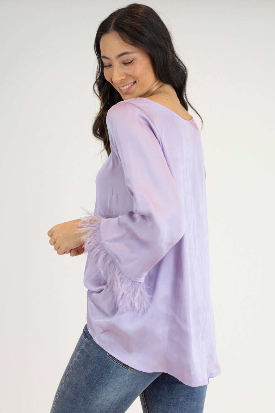 Lilac Silky Feather Top - Final Sale