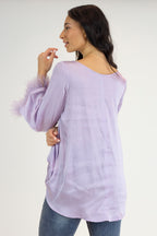 Lilac Silky Feather Top - Final Sale