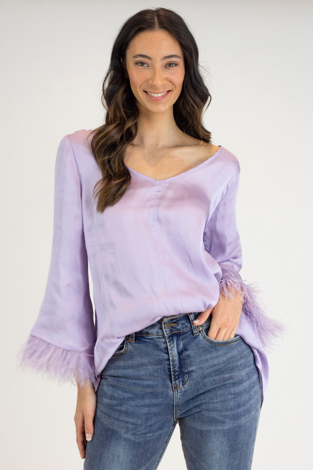 Lilac Silky Feather Top - Final Sale