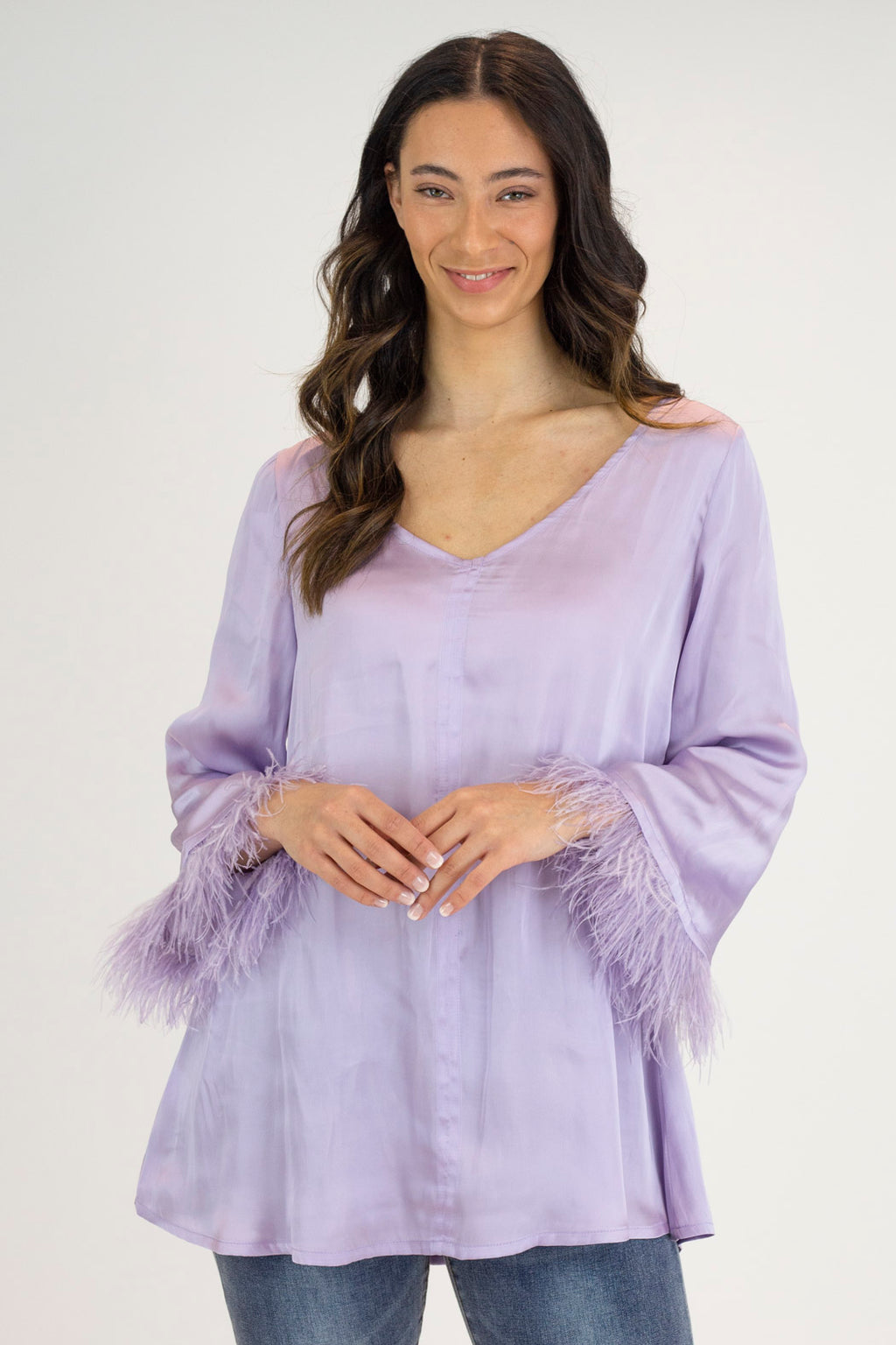 Lilac Silky Feather Top - Final Sale