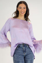 Lilac Silky Feather Top - Final Sale