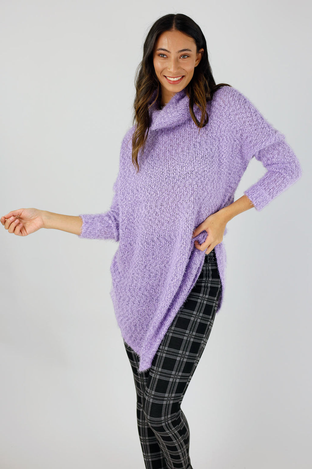 Lilac Fluffy Turtle Jumper - FINAL SALE