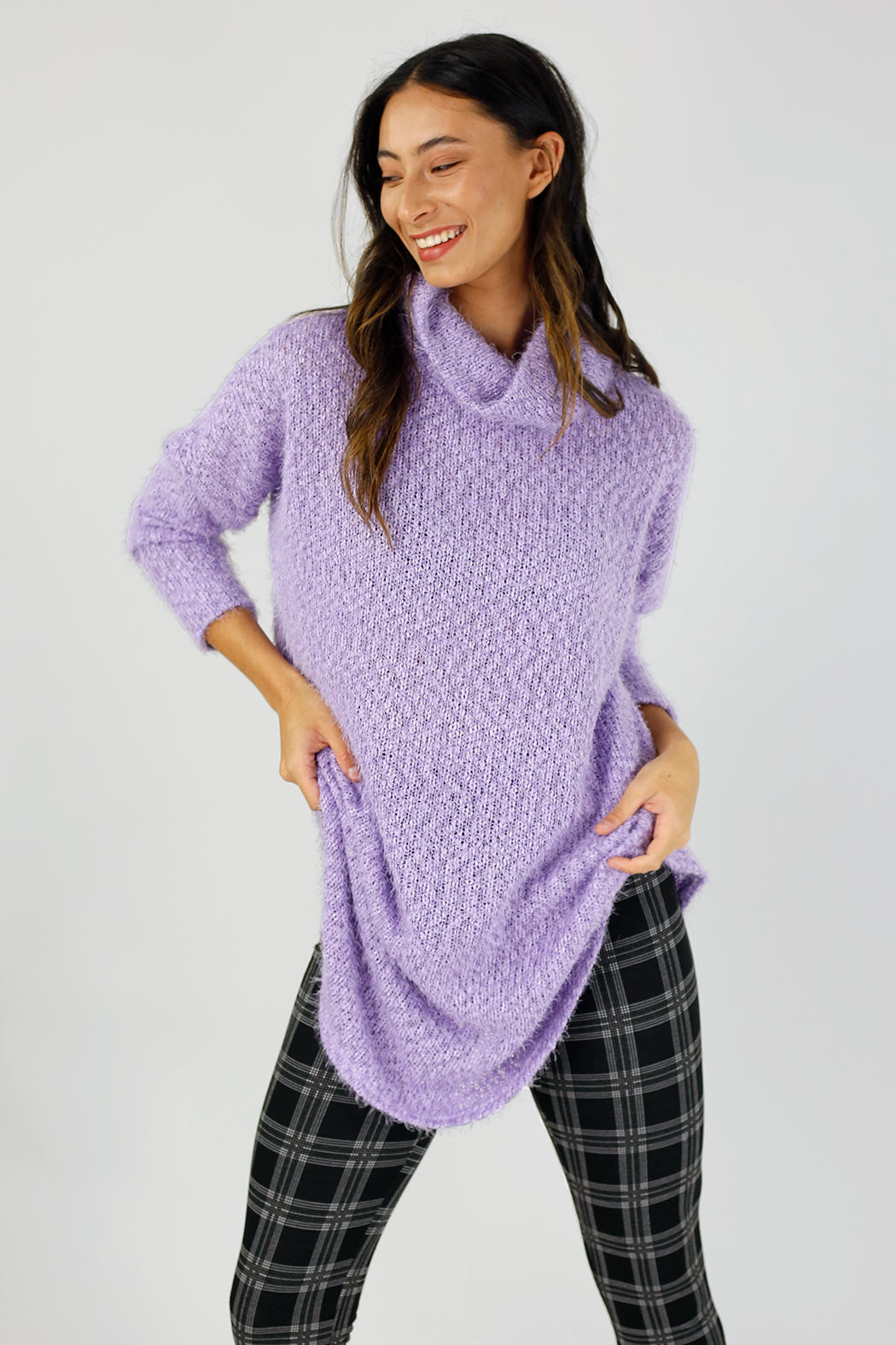 Lilac Fluffy Turtle Jumper - FINAL SALE