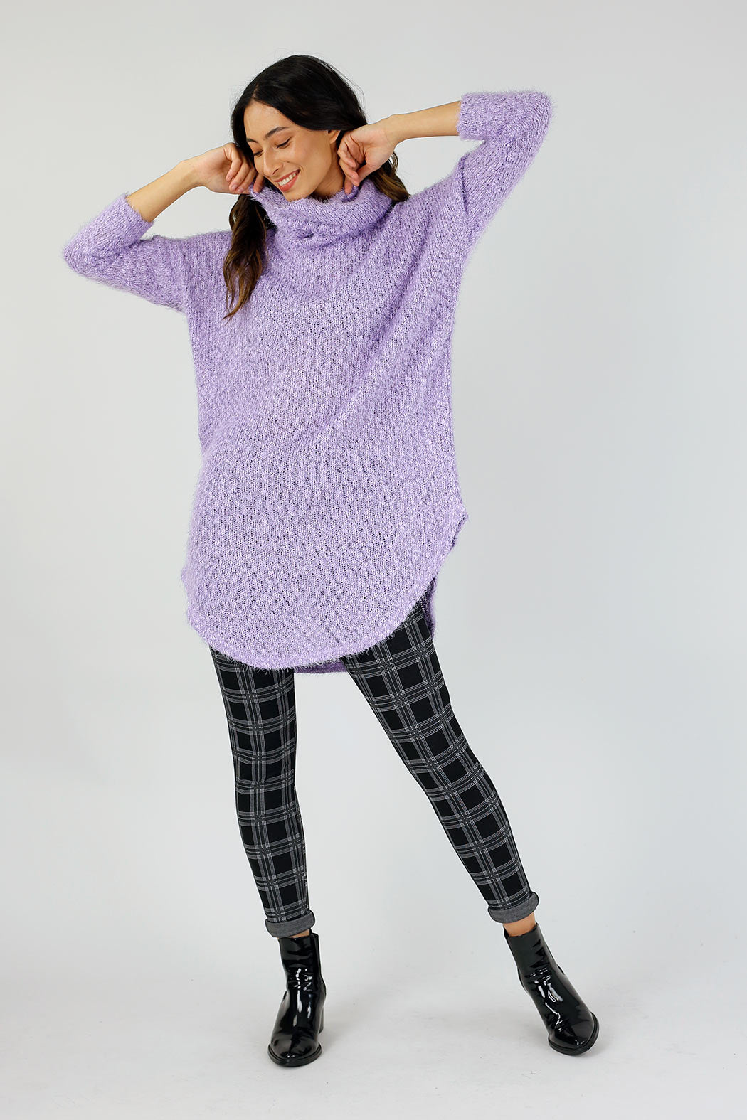 Lilac Fluffy Turtle Jumper - FINAL SALE