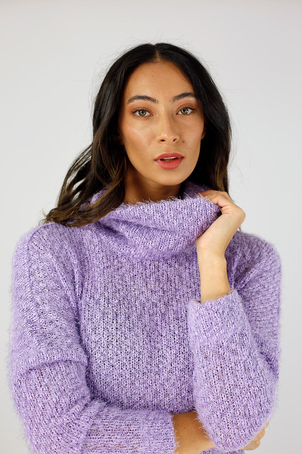 Lilac Fluffy Turtle Jumper - FINAL SALE