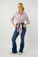 Chambray Denim Flare Jean