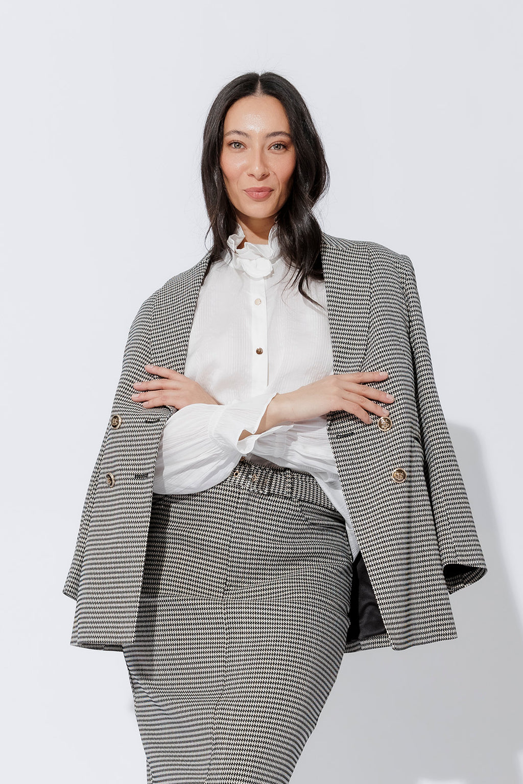 Black/White Lurex Bari Blazer