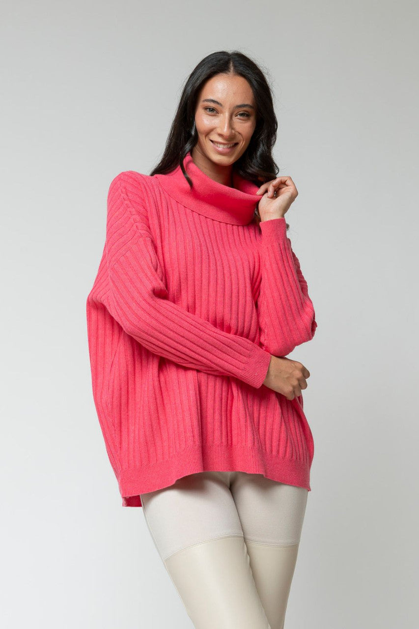 Coral Cowl Neck Jumper