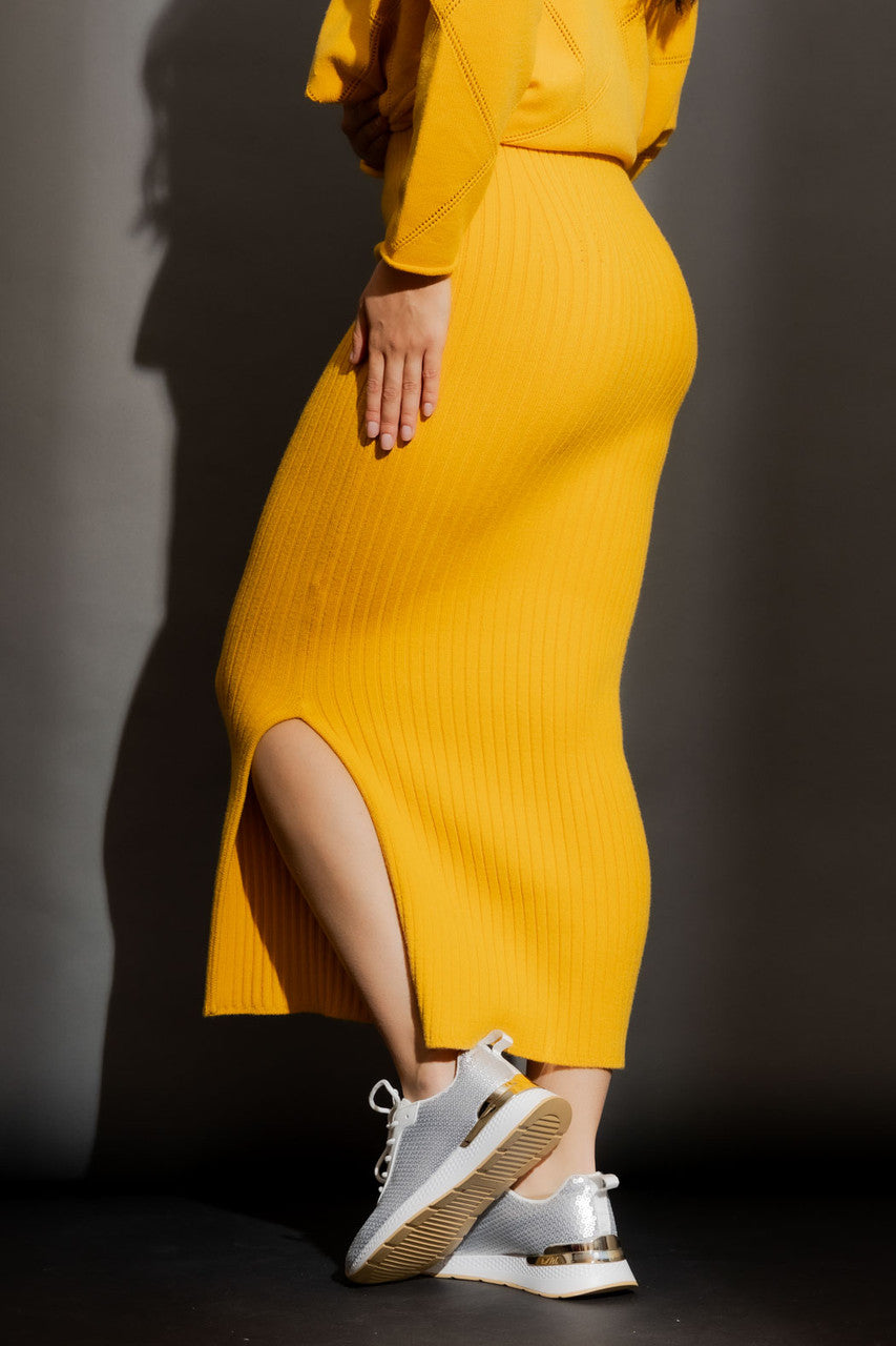 Marigold Rib Knit Skirt Marigold S