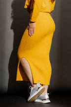 Marigold Rib Knit Skirt Marigold S