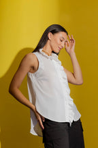 Ivory Double Ruffle Cami