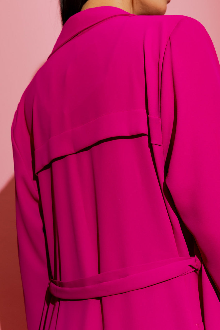 Fuchsia Euro Trench Coat