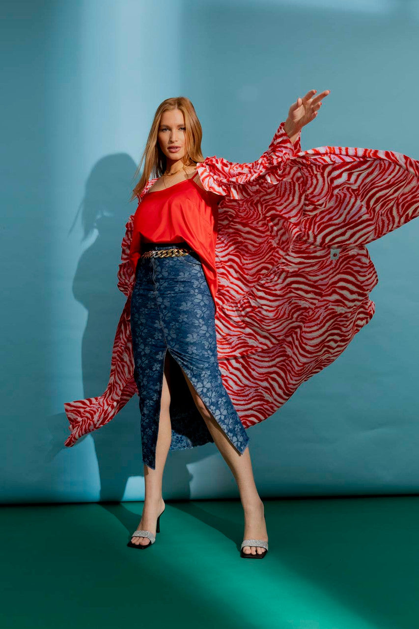 Red/pink Ruffle Dress