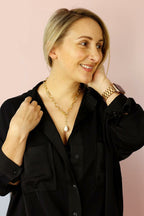 Gold Chain Pearl Necklace