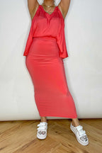 Coral Jersey Tube Skirt