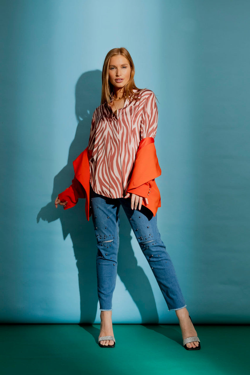 Sienna Zebra Femme Blogger Shirt