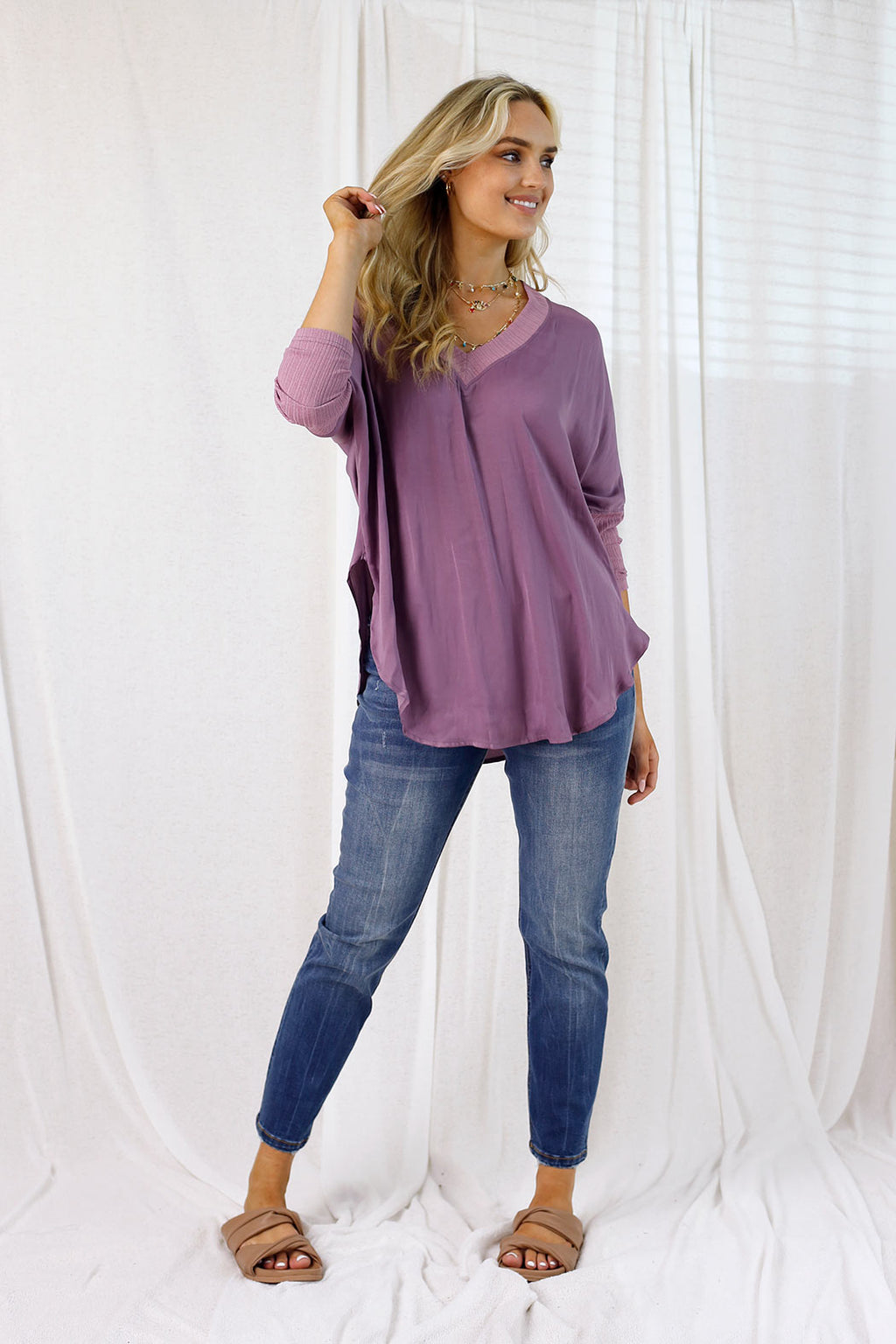 Dusty Plum Seta Twist Back Top - SALE