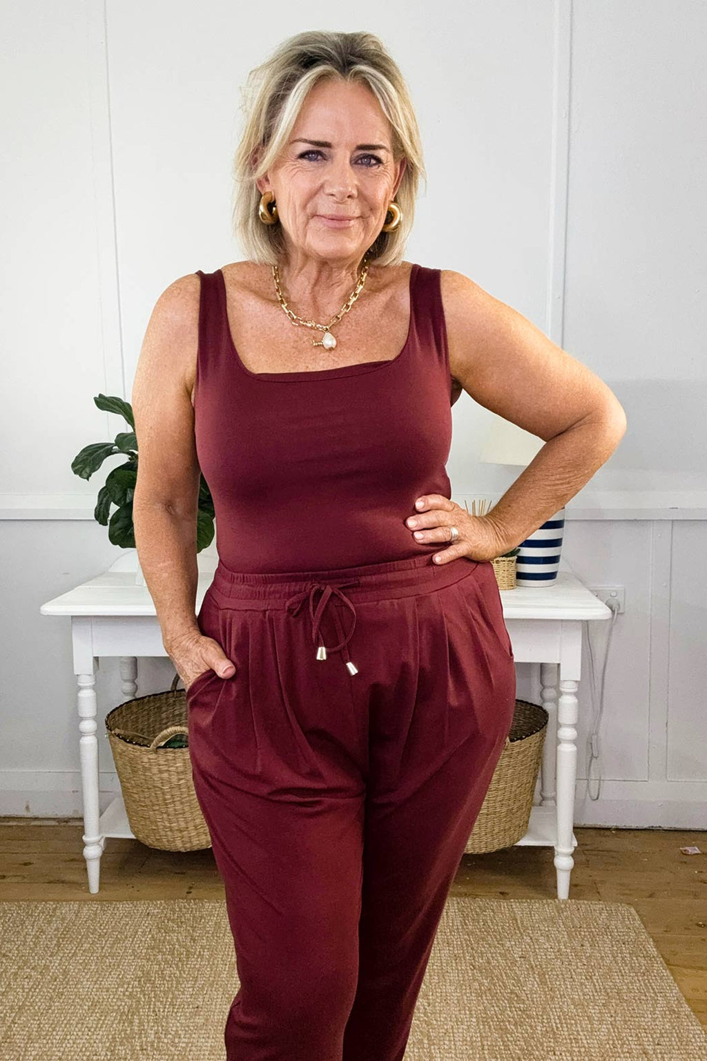 Burgundy Tencel Body Cami