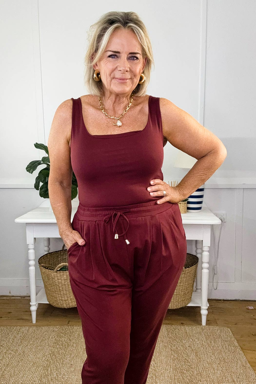 Burgundy Tencel Body Cami