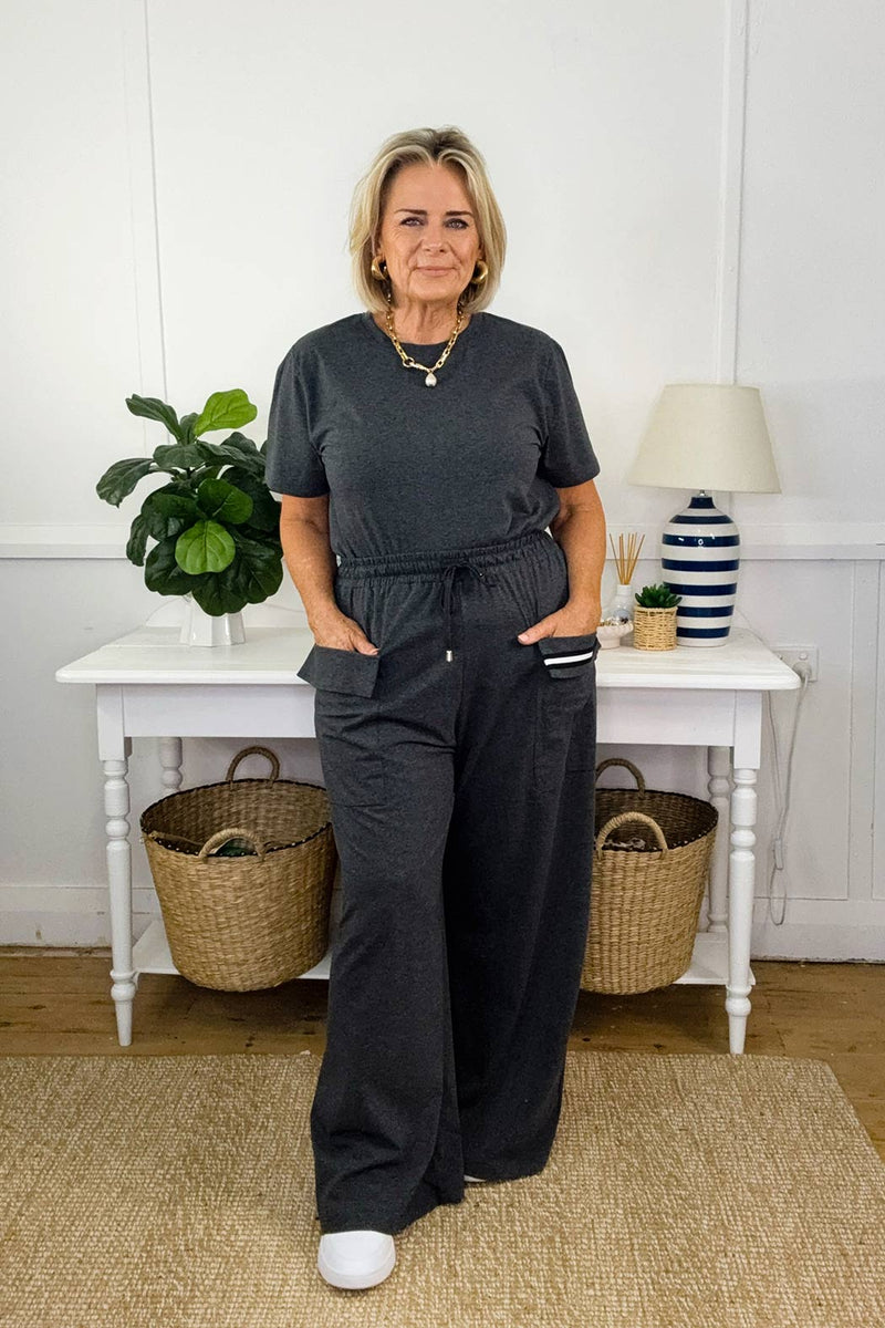 Charcoal Jersey Pocket Pant
