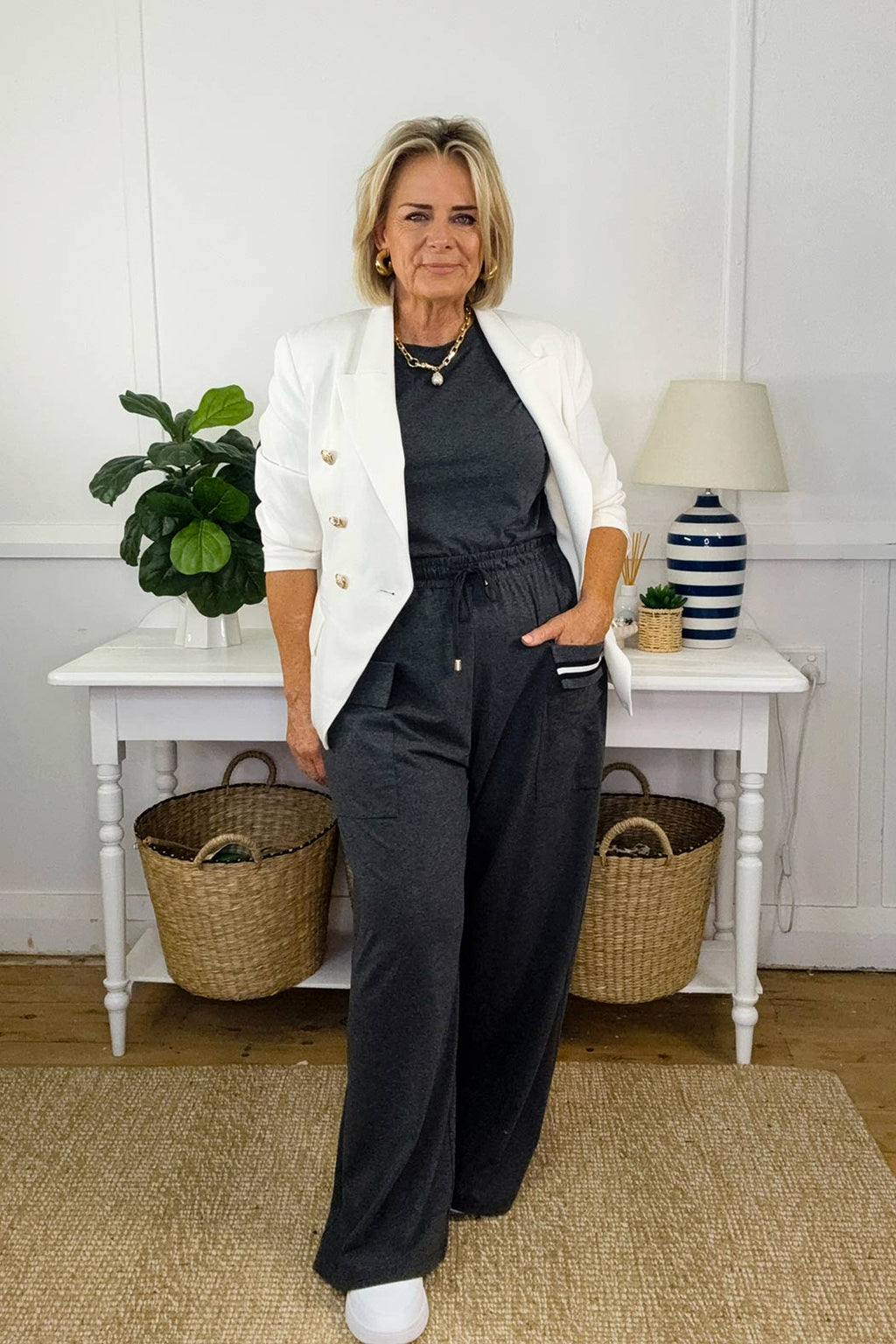 Charcoal Jersey Pocket Pant