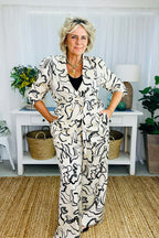 Cream/Black Classic Cargo Culottes