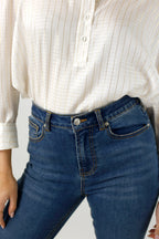 Chambray Denim Flare Jean