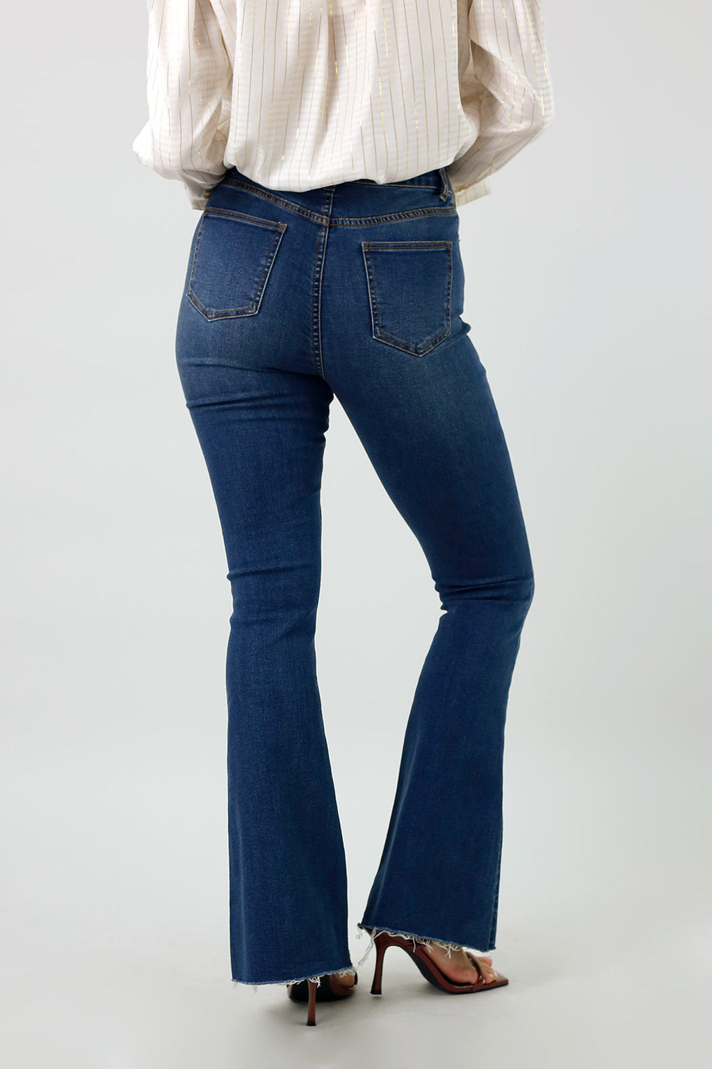 Chambray Denim Flare Jean