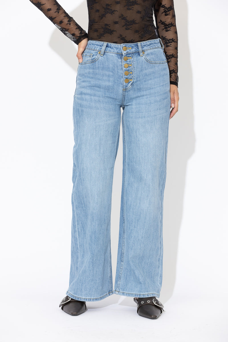 Light Denim Button Front Jean