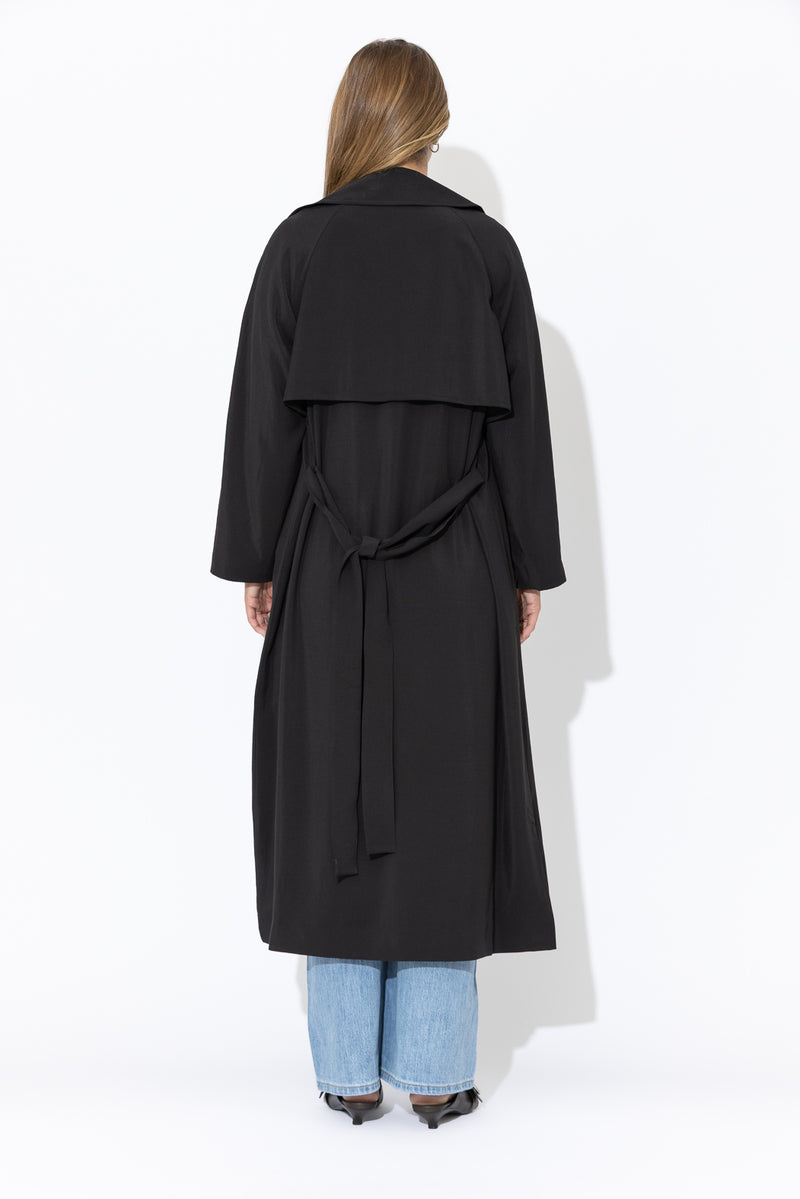 Black Luxury Trench Coat