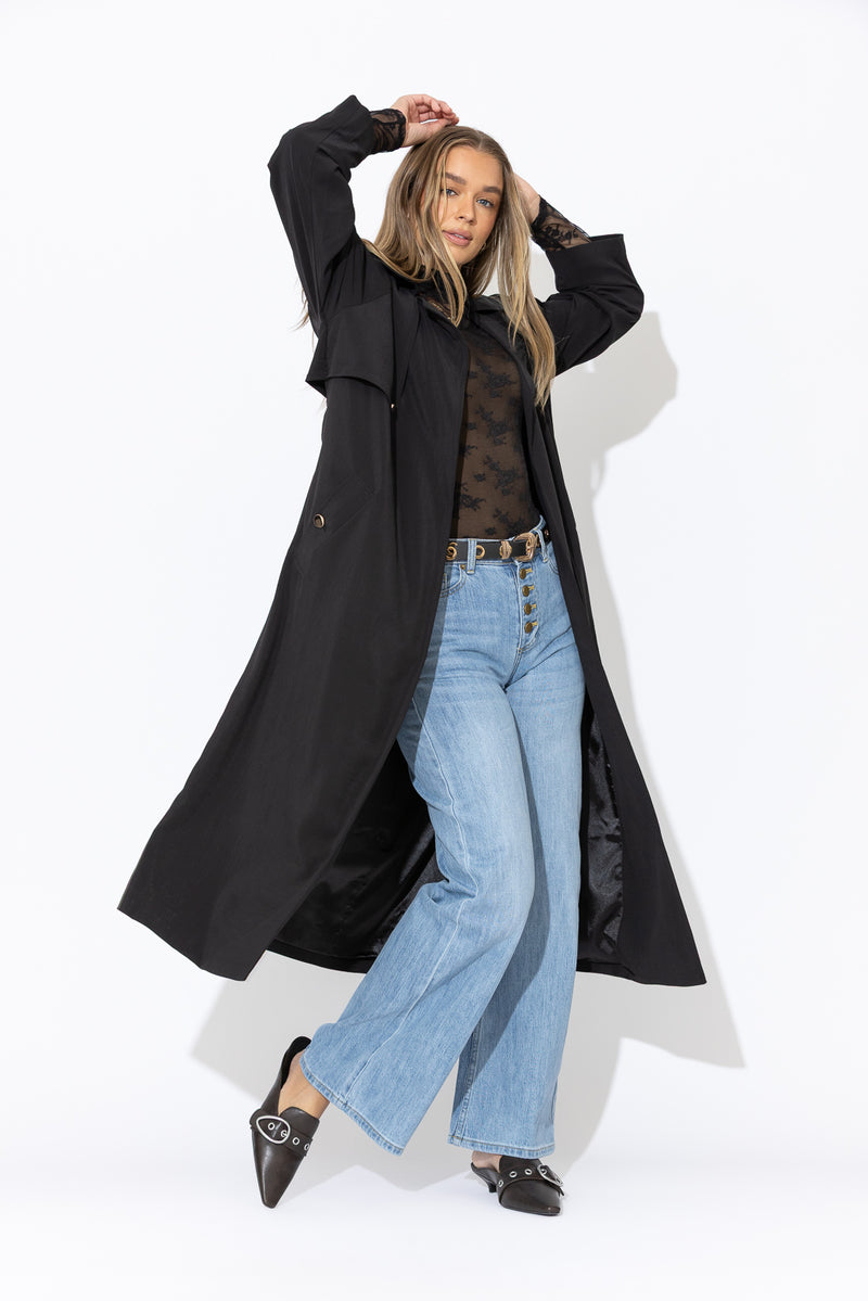 Black Luxury Trench Coat