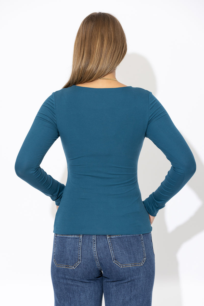 Teal Tencel Lace Lust Top