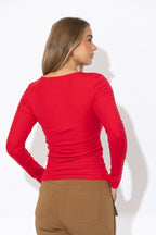 Red Tencel Lace Lust Top