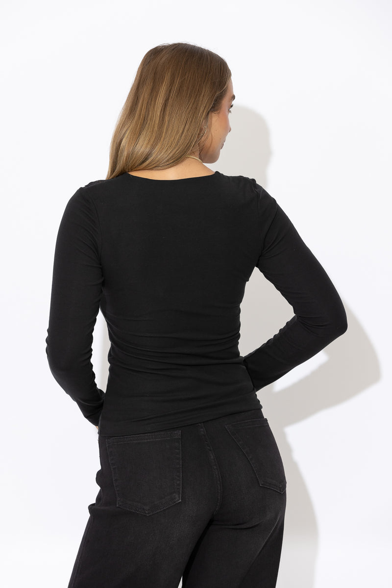 Black Tencel Lace Lust Top