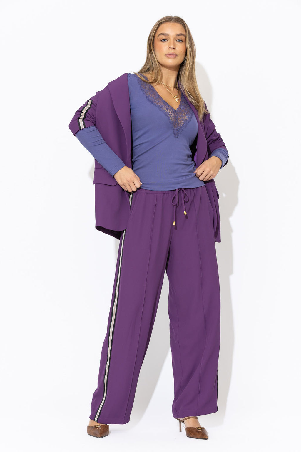 Mauve Tencel Lace Lust Top