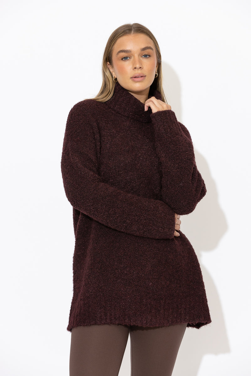 Mahogany Roll Neck Tunic