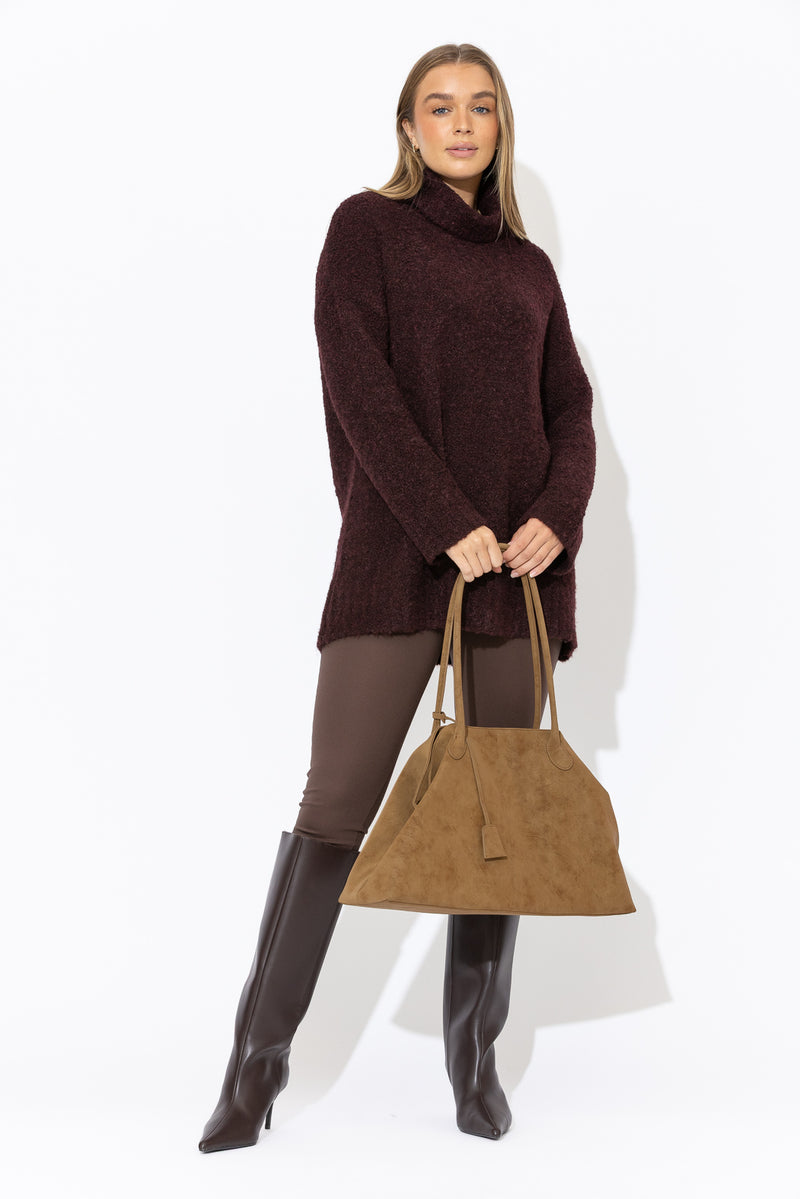 Mahogany Roll Neck Tunic