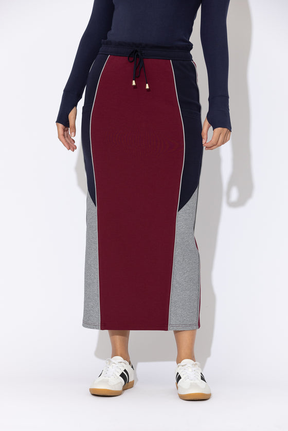 Raspberry Scuba Movement Skirt