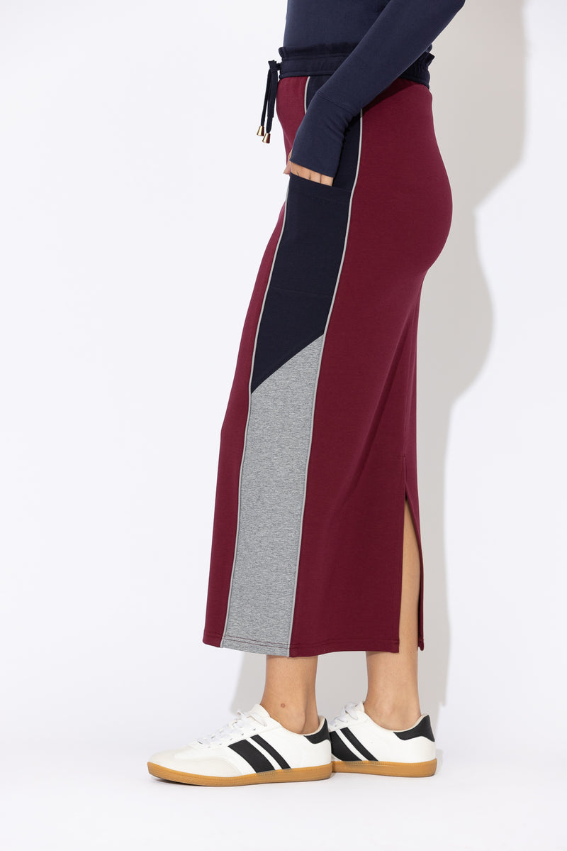 Raspberry Scuba Movement Skirt