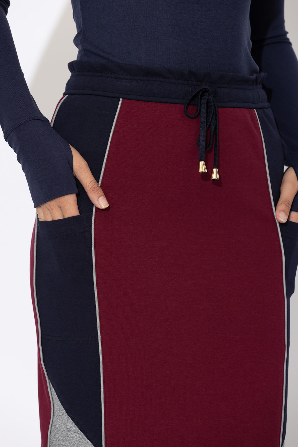 Raspberry Scuba Movement Skirt