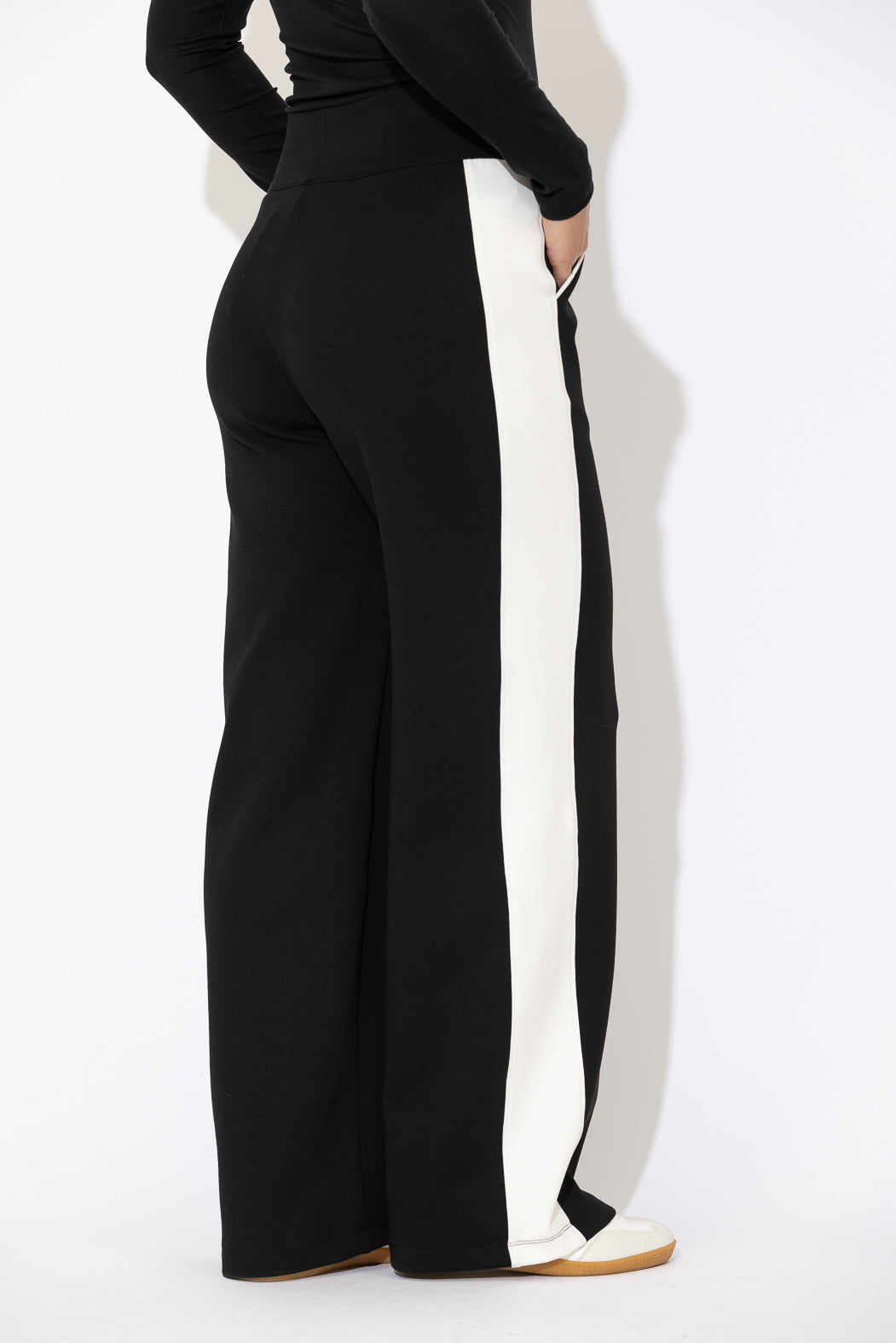 Black Scuba Panel Pant