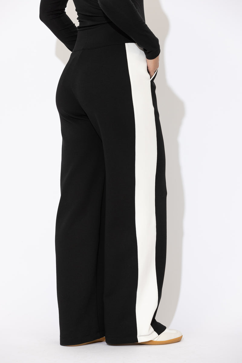 Black Scuba Panel Pant