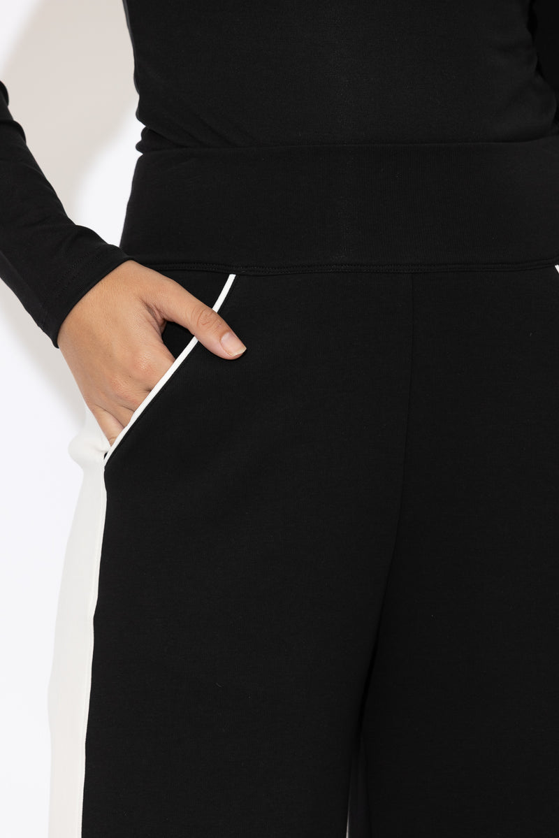 Black Scuba Panel Pant