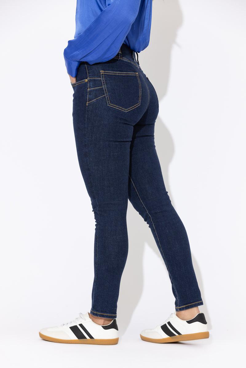 Dark Denim Waist Sculpt Corset Jean