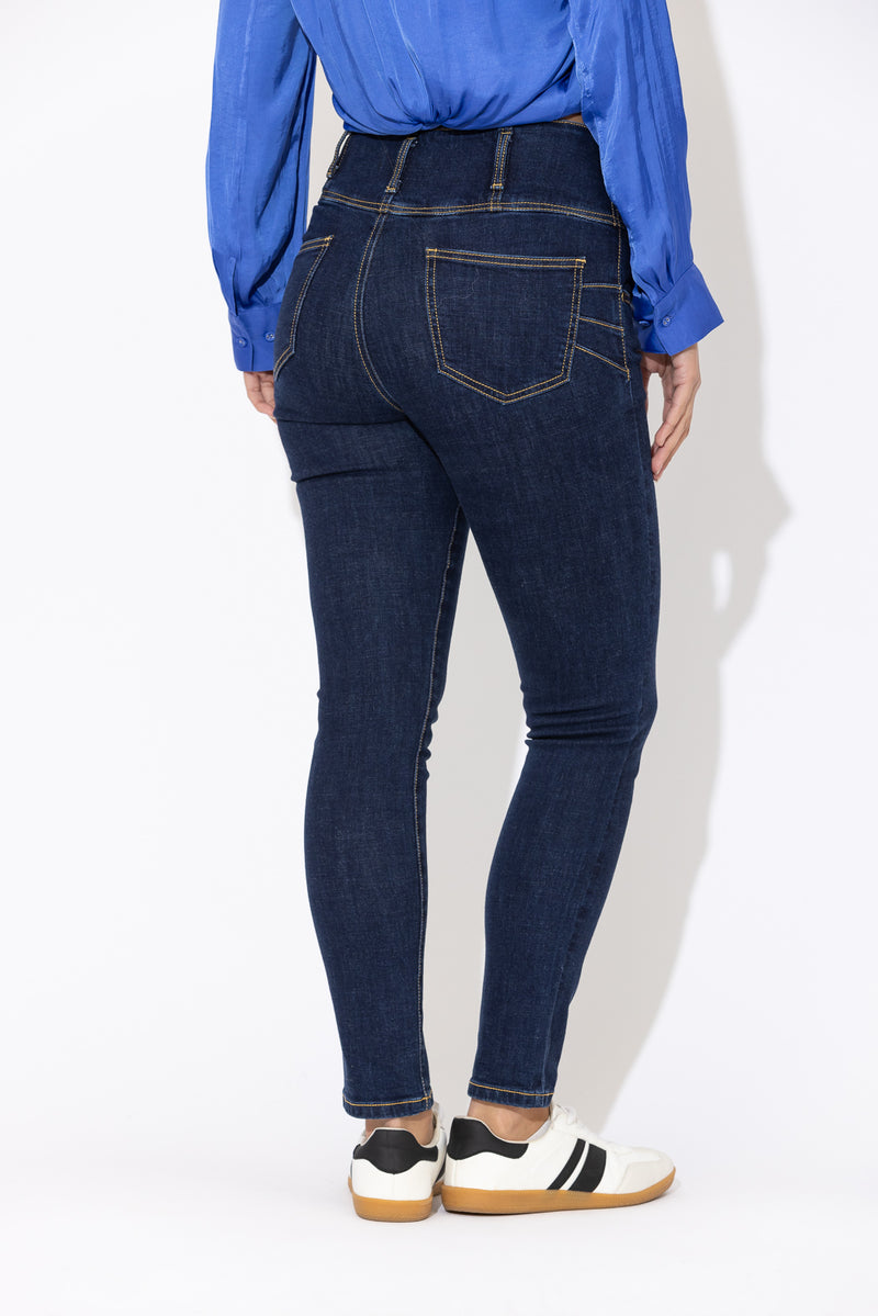 Dark Denim Waist Sculpt Corset Jean