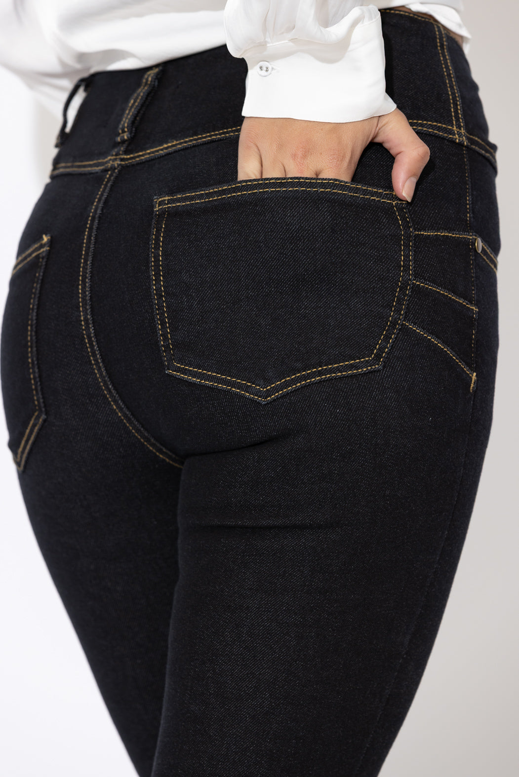 Black Waist Sculpt Corset Jean