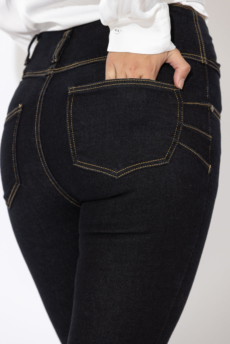 Black Waist Sculpt Corset Jean