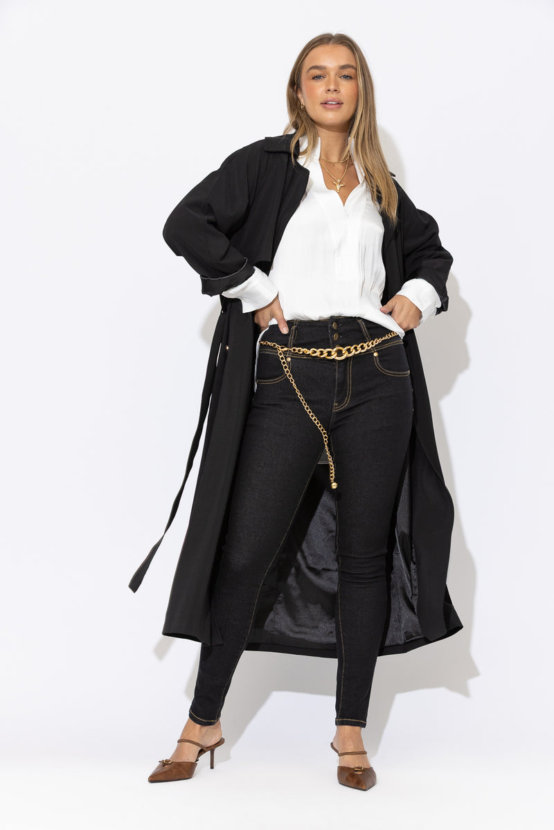 Black Waist Sculpt Corset Jean