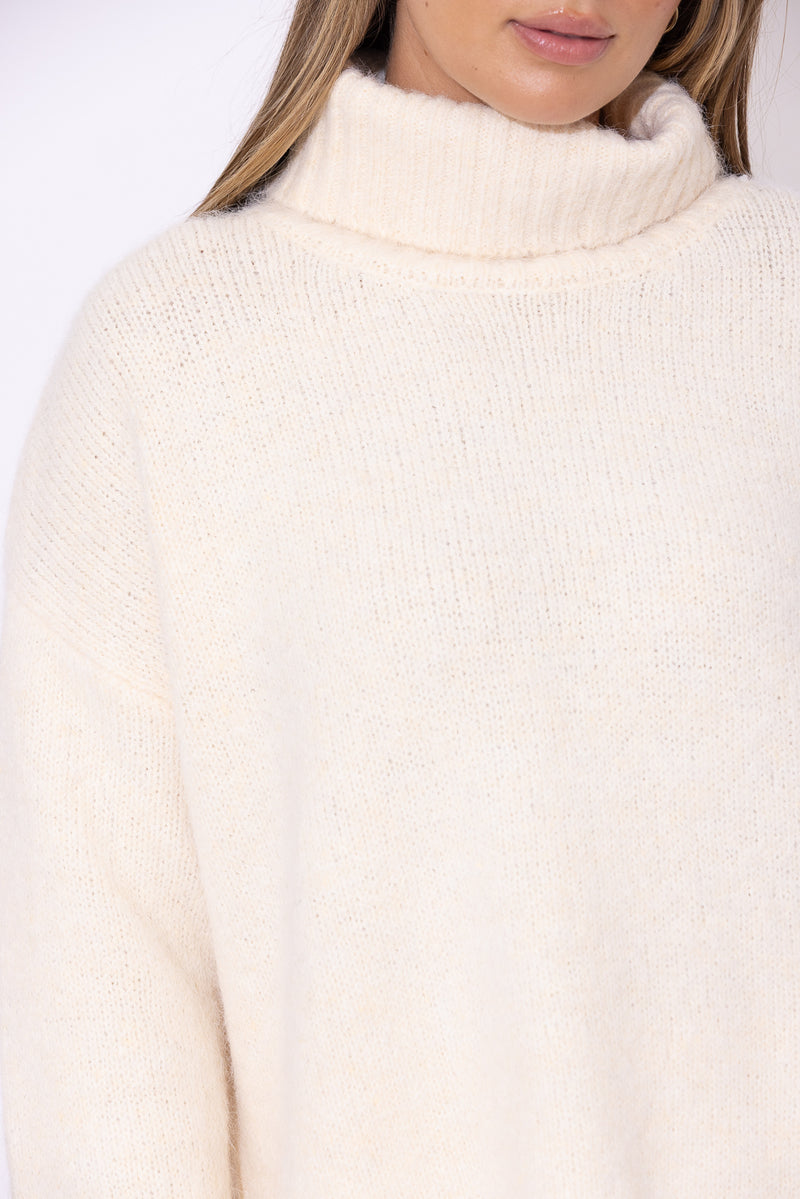 Ivory Roll Neck Jumper